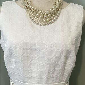 Banana Republic Sleeveless White Dress Tailored Preppy Bridal Belt -‎ size 8